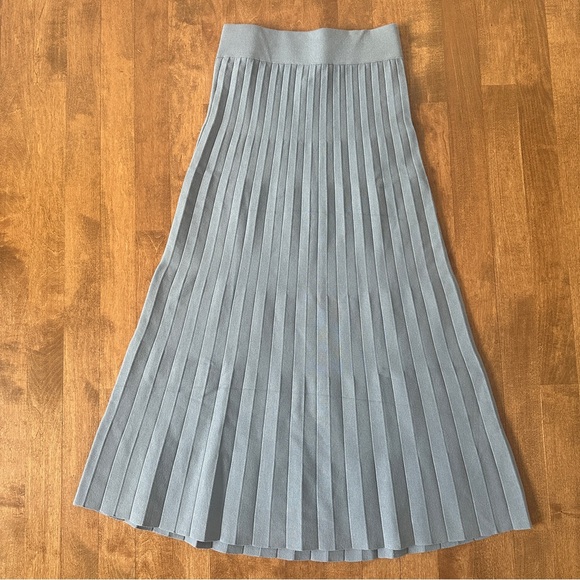 NEW Sezane Leonine Midi Skirt in Ice Blue | size XS - Picture 6 of 6